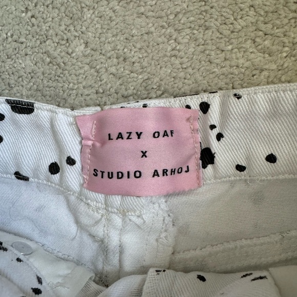 Lazy Oaf x Studio Arhoj Mini Splatter Print Skirt Black & White SIZE XS/24in - Picture 11 of 12